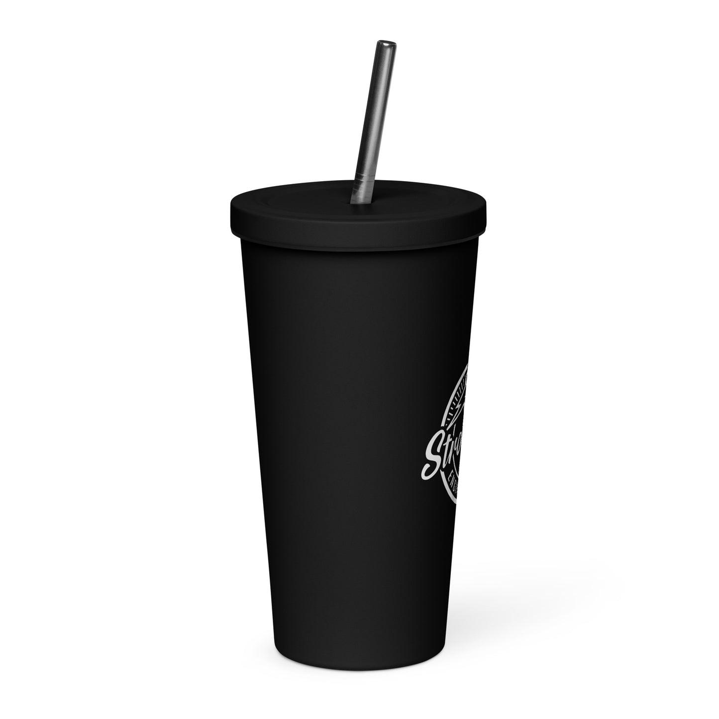 Insulated tumbler with straw