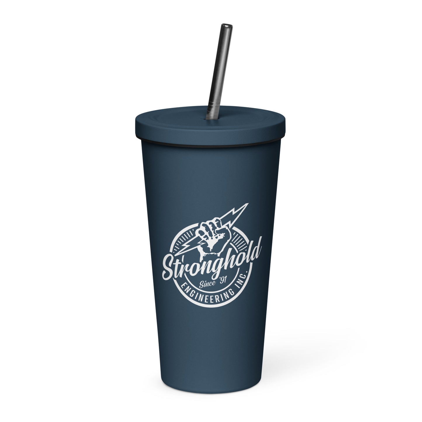 Insulated tumbler with straw