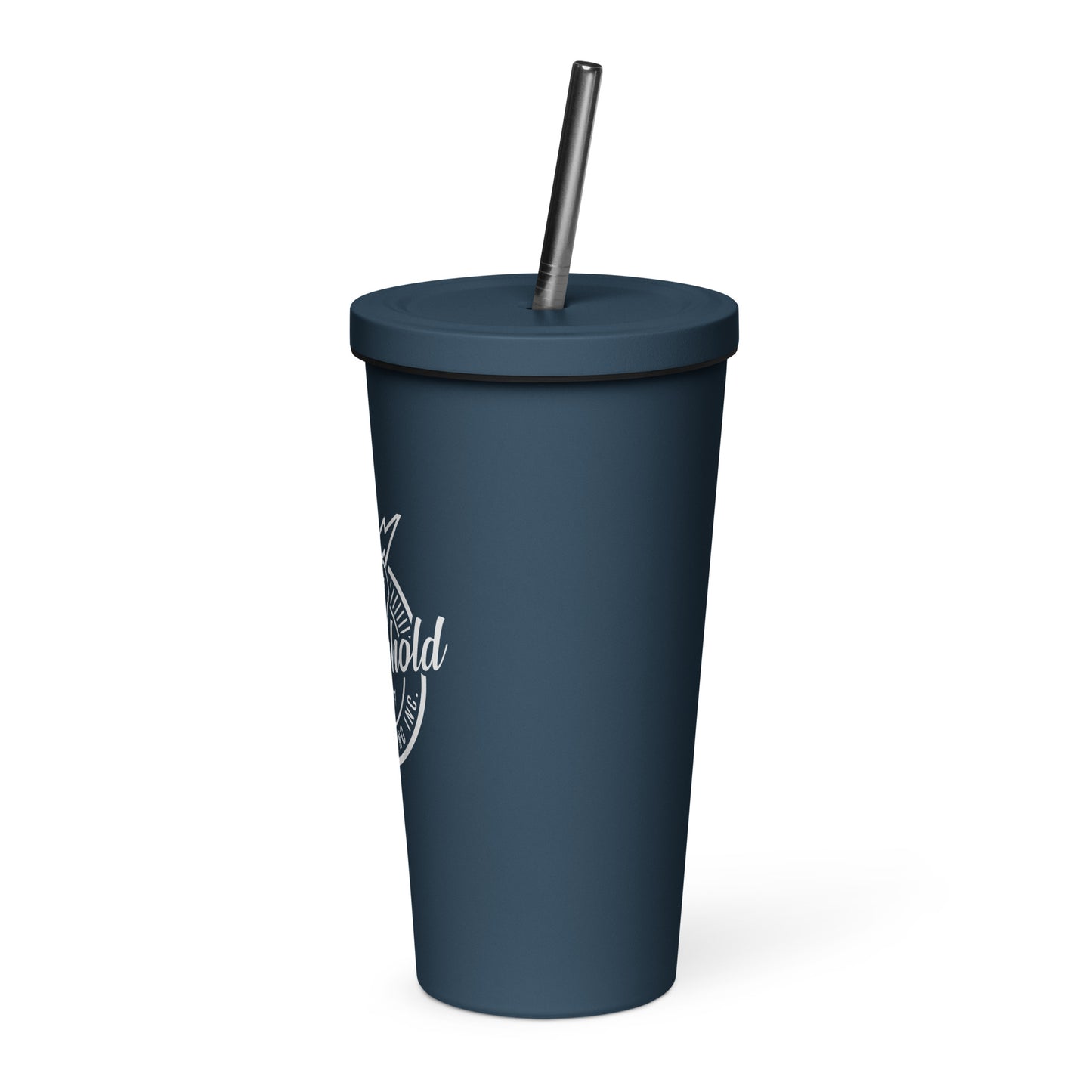 Insulated tumbler with straw