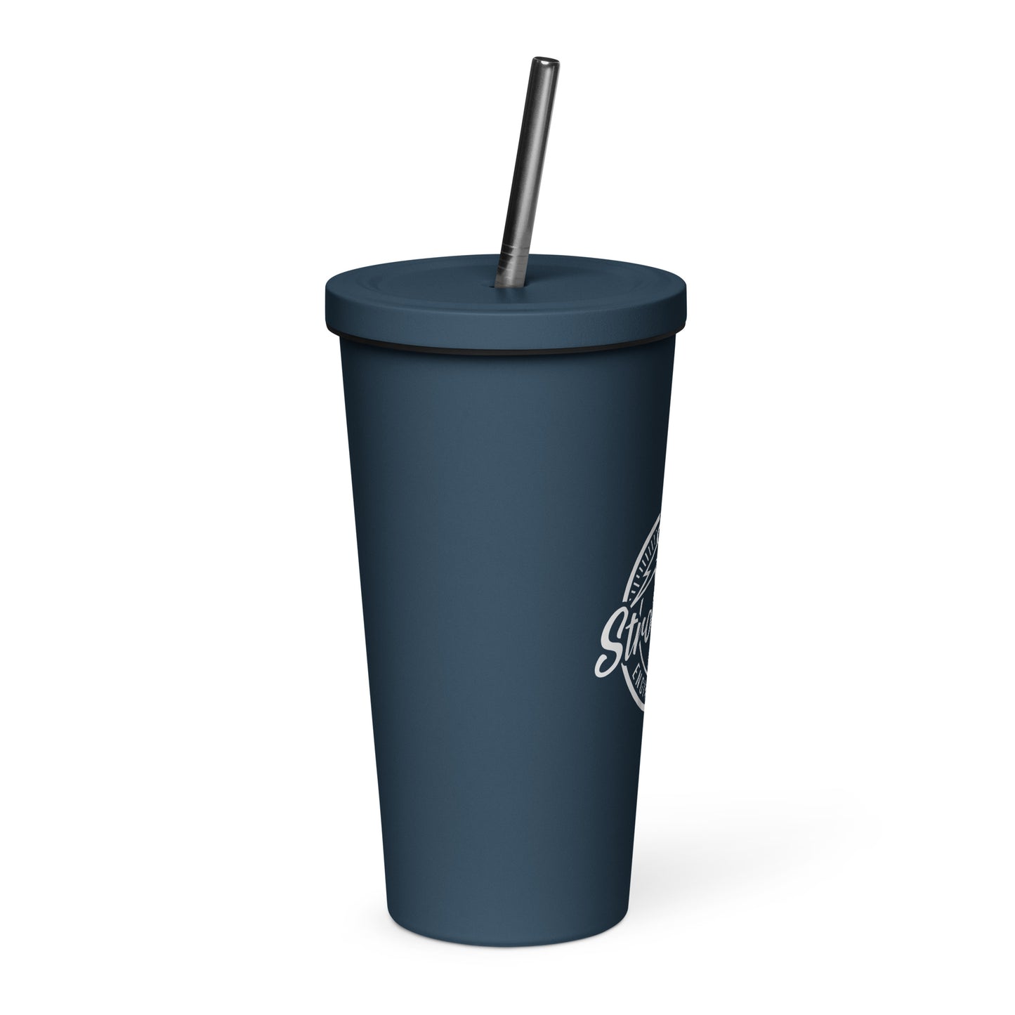Insulated tumbler with straw
