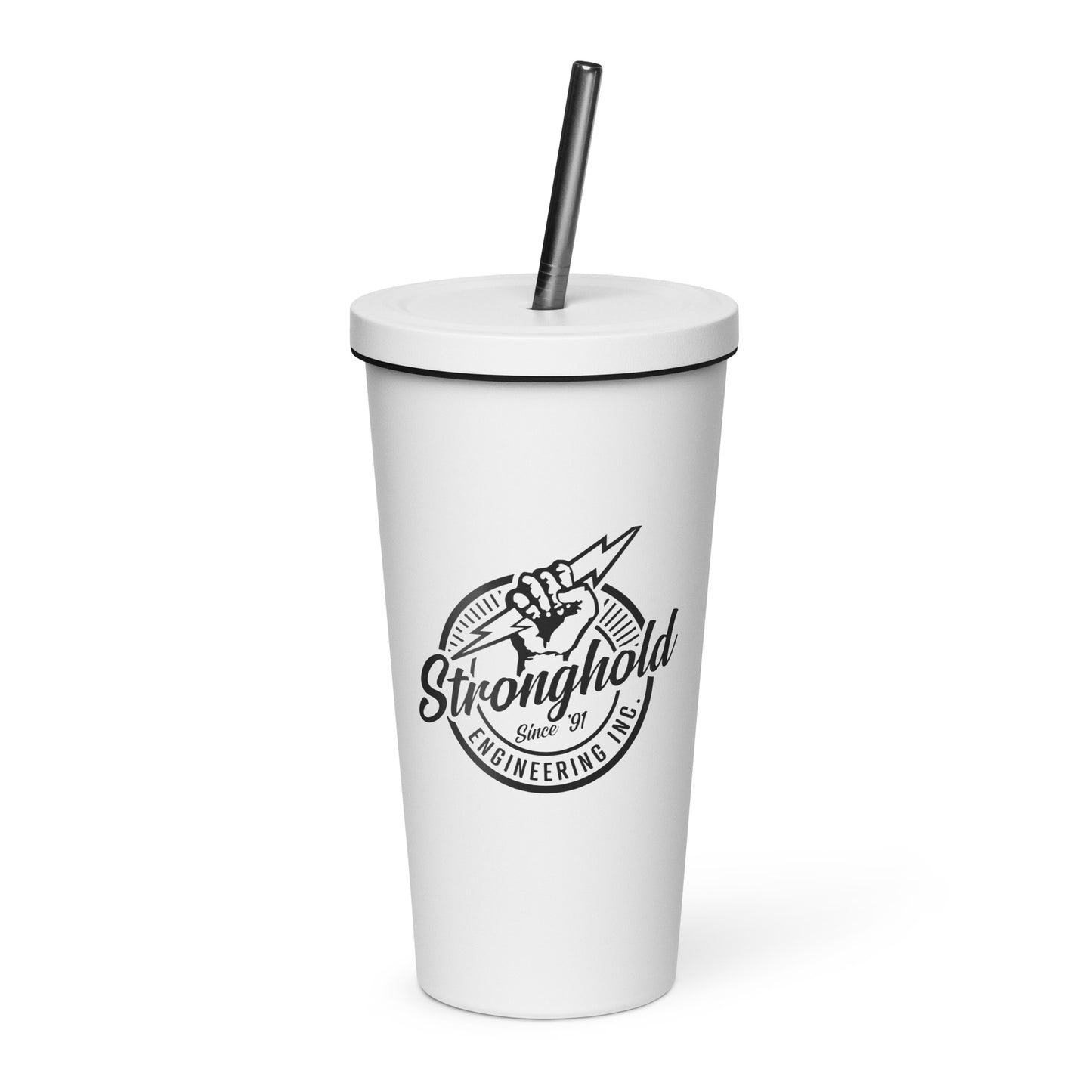 Insulated tumbler with straw