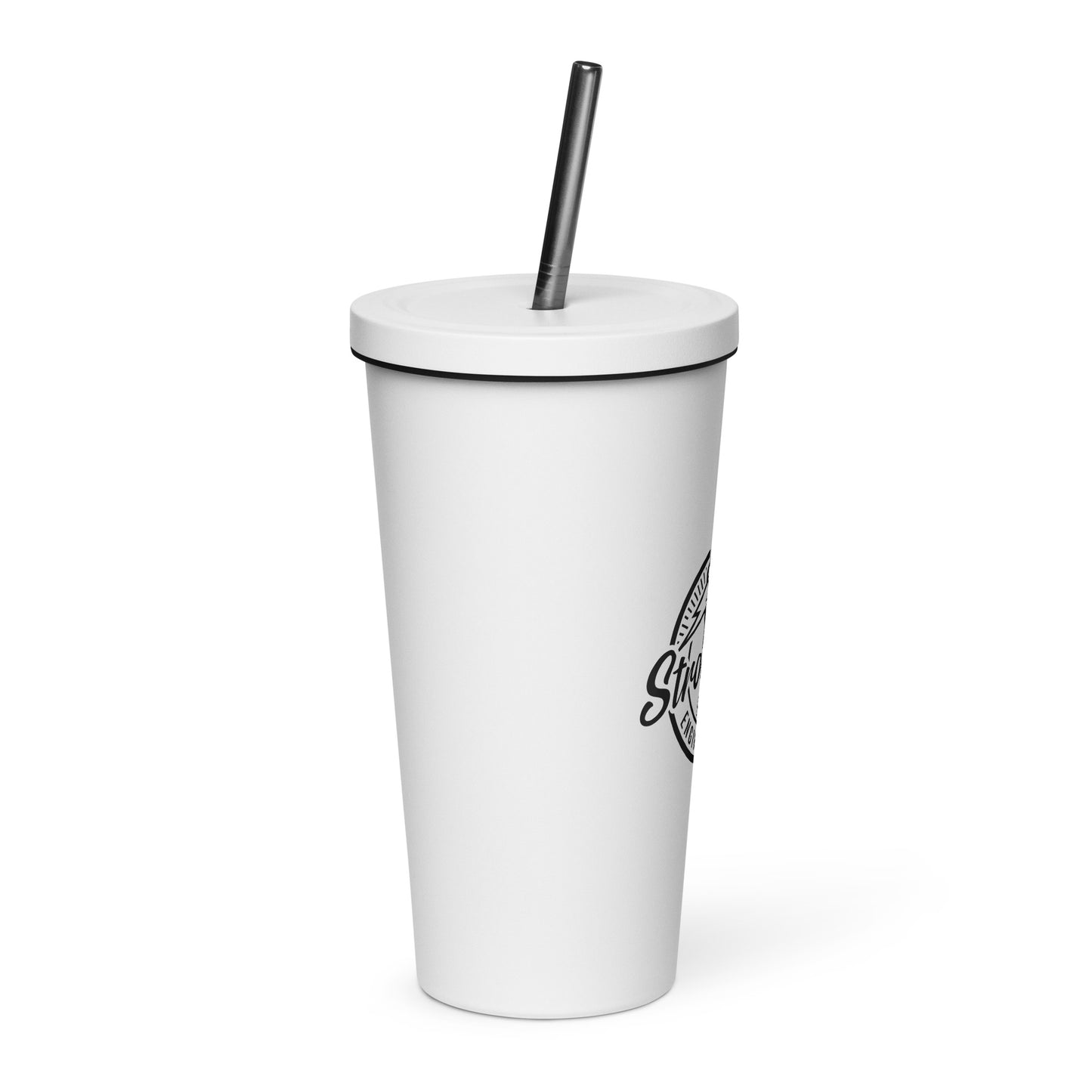 Insulated tumbler with straw
